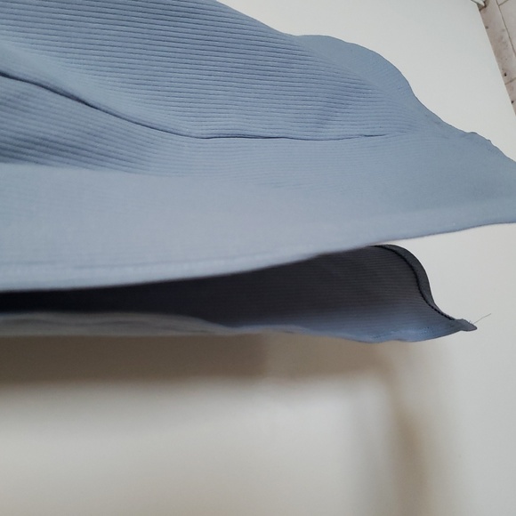 NWT 7 DAY WKND Ribbed Bow Cutout Maxi Dress Blue White Thin Straps Stretchy - Picture 16 of 17